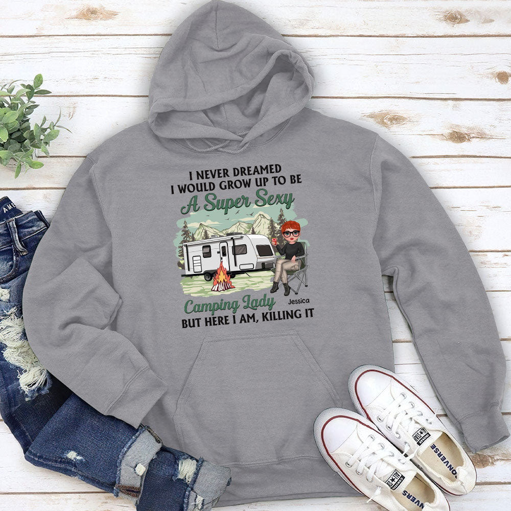 Camping Lady - Personalized Custom Hoodie