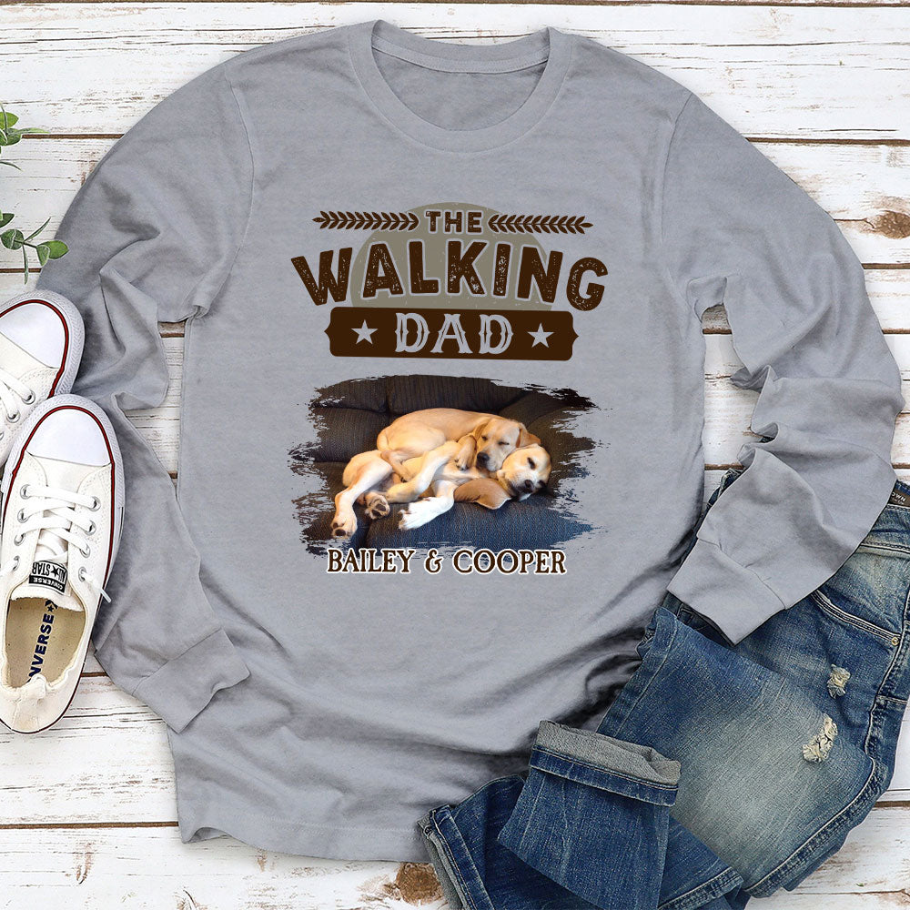 The Vintage Walking Dad - Personalized Custom Long Sleeve T-shirt