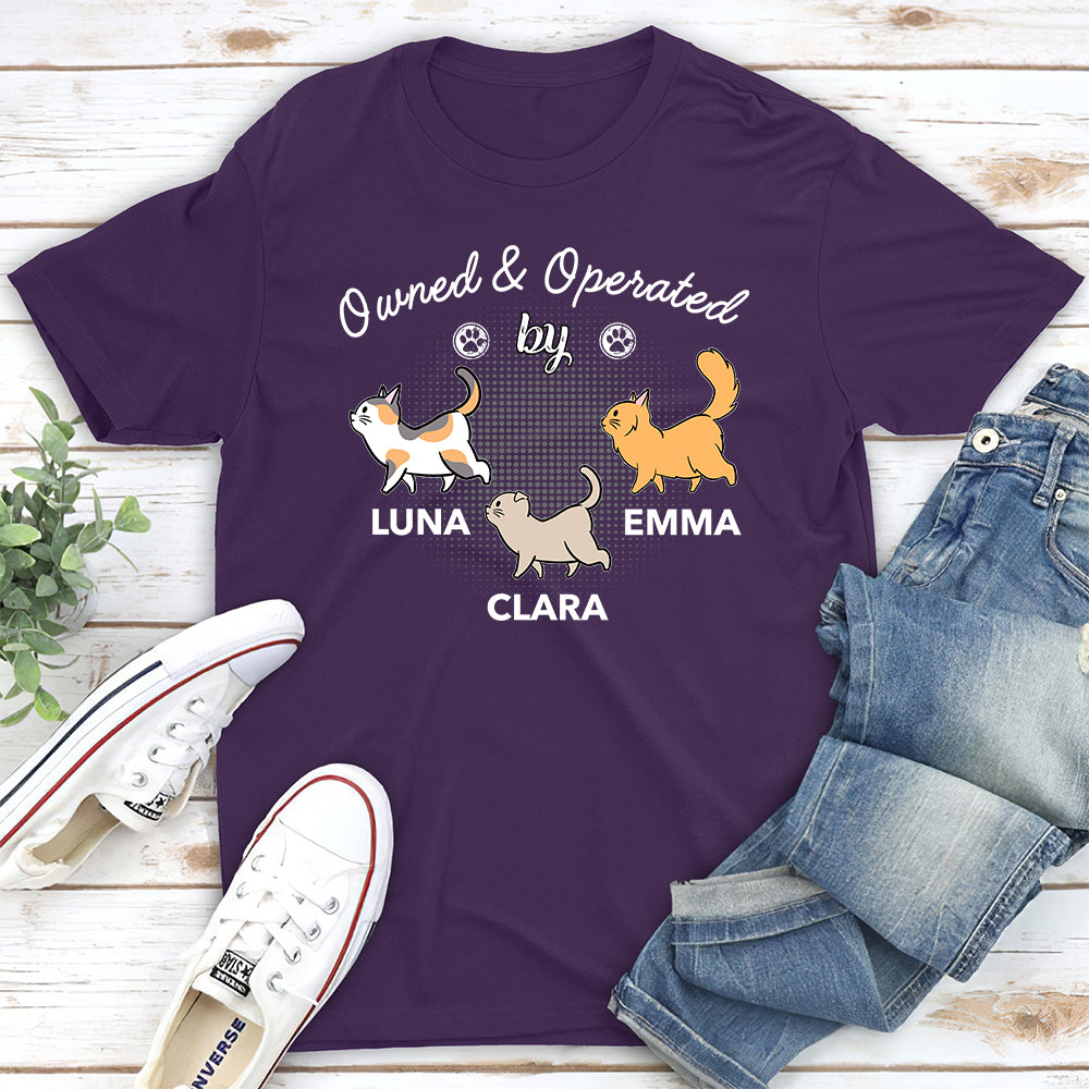 Operated By Cats - Personalized Custom Unisex T-Shirt