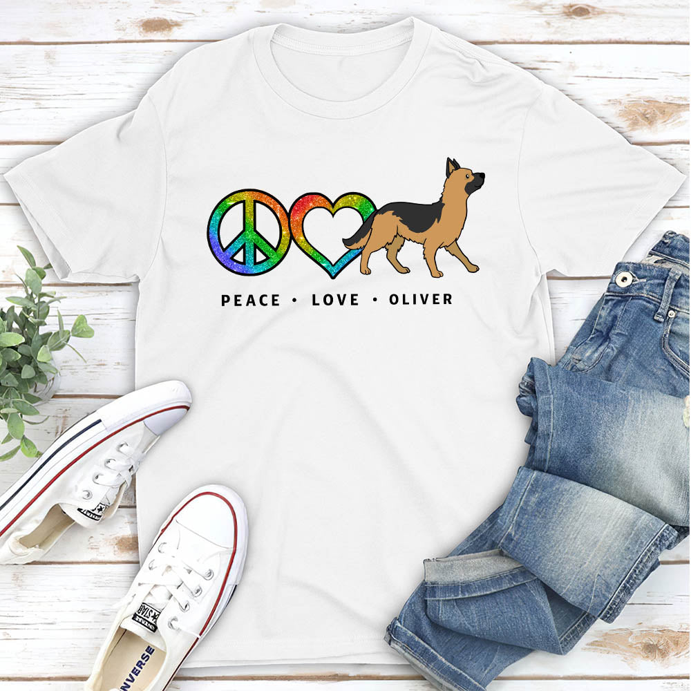 Peace Love Dog Pattern - Personalized Custom Premium T-shirt