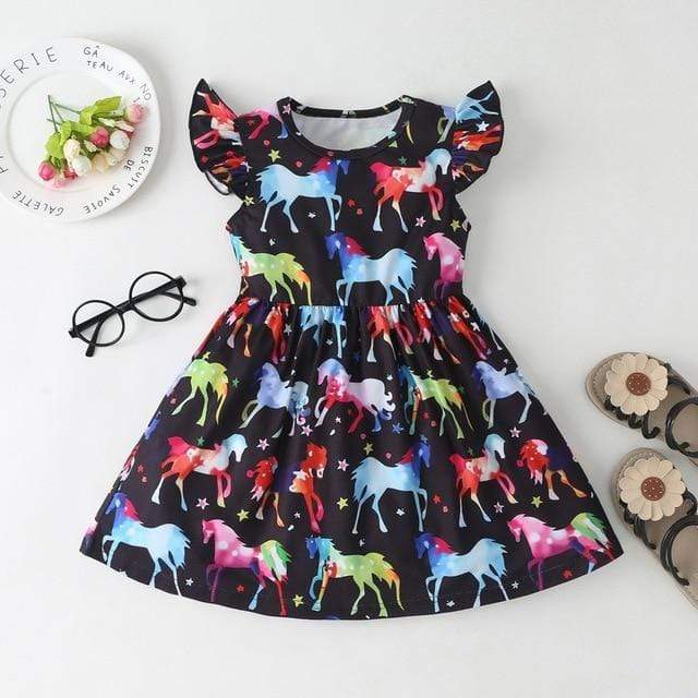 Girl's Clothing XH00187-heise / 24M Unicorn Dinosaur Dress