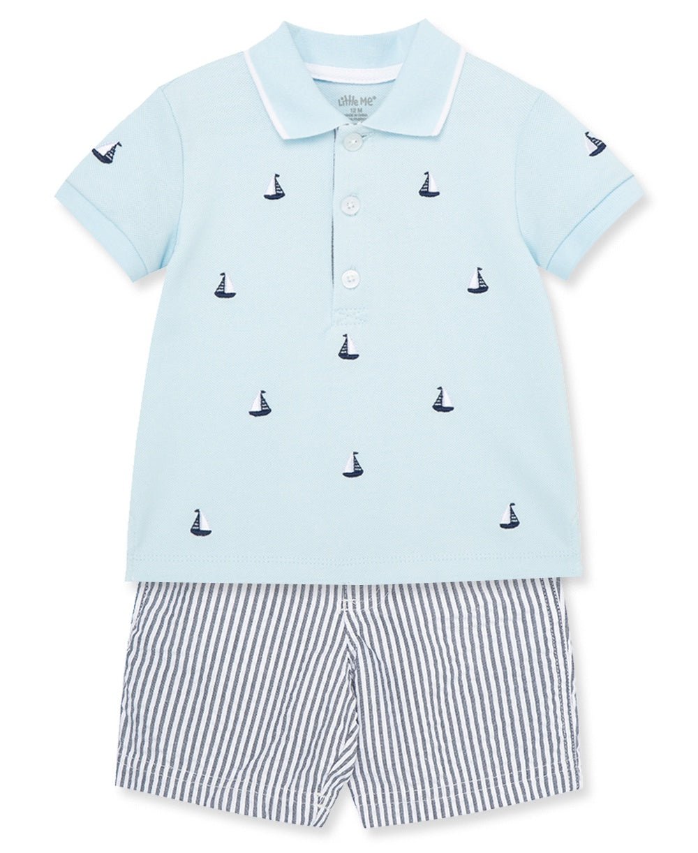 Sail Boat Polo Short Set