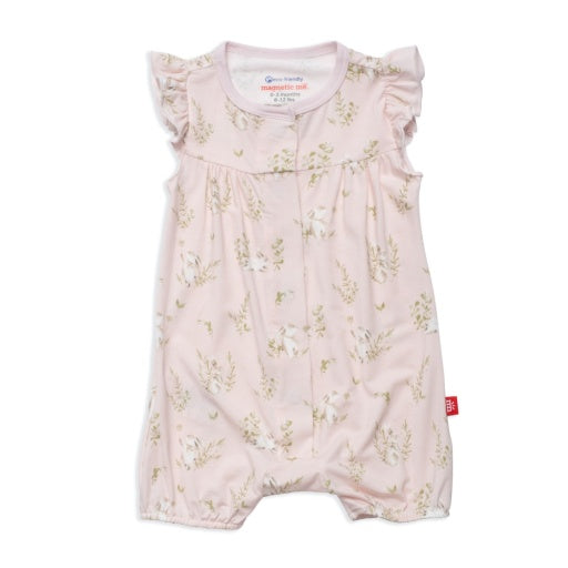 Magnetic Me Pink Hoppily Ever After Modal Magnetic Short Sleeve Romper