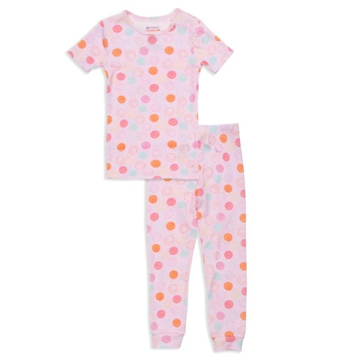 Magnetic Me Pink Smile Modal Magnetic No Drama Pajama Short Sleeve Set
