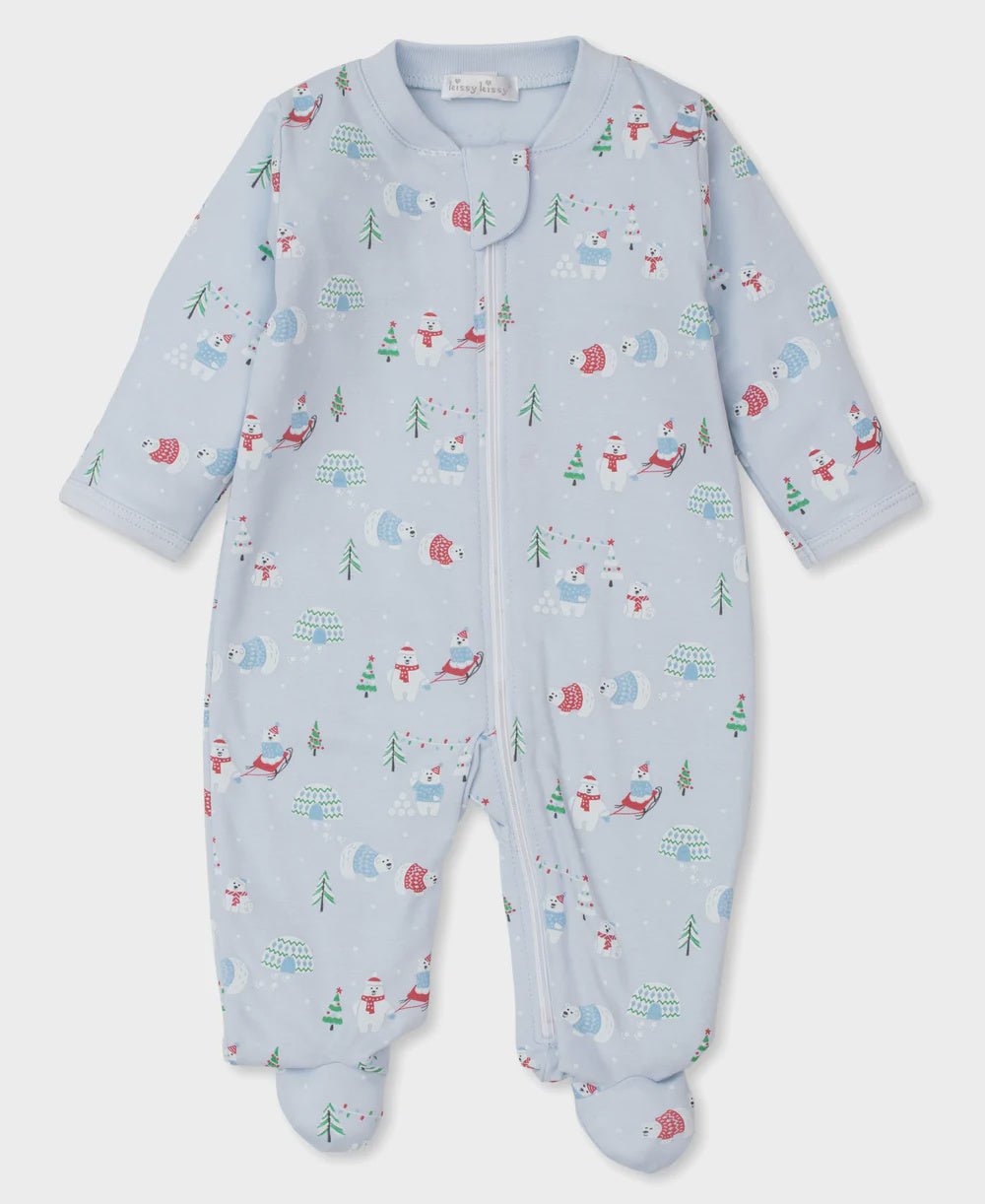 Snow Blue Zip Footie