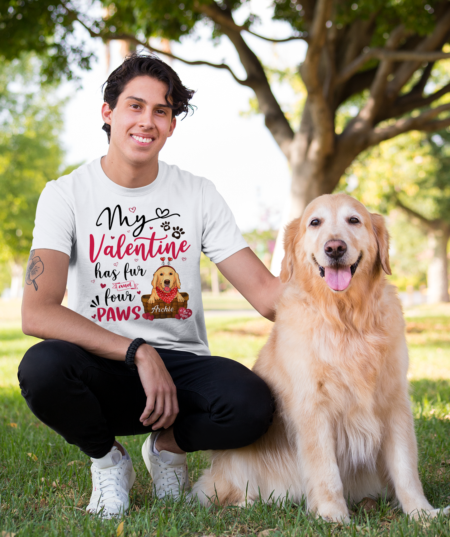 My Valentine Has Paws - Personalized Custom Unisex T-shirt