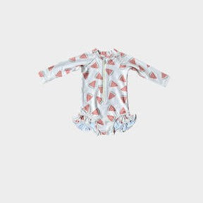 Baby Sprouts Girl's One-Piece Ruffle RG Swim Suit | Watermelon