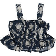 Vignette Samira Top | Navy Eyelet