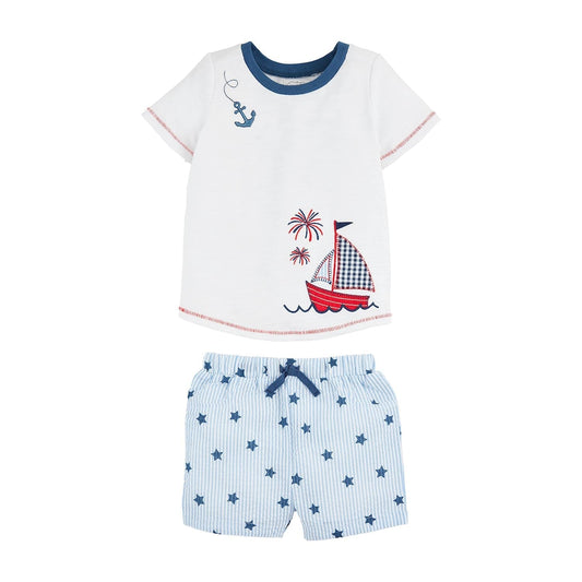 Mud Pie Sailboat Short Set