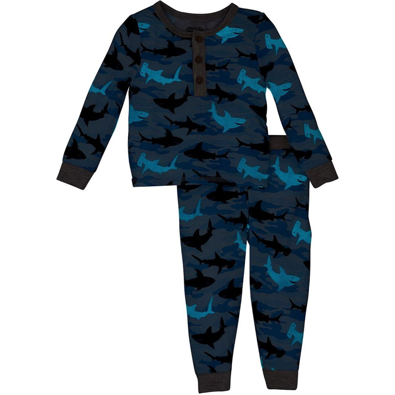 Mud Pie Camo Shark Glow PJ Set