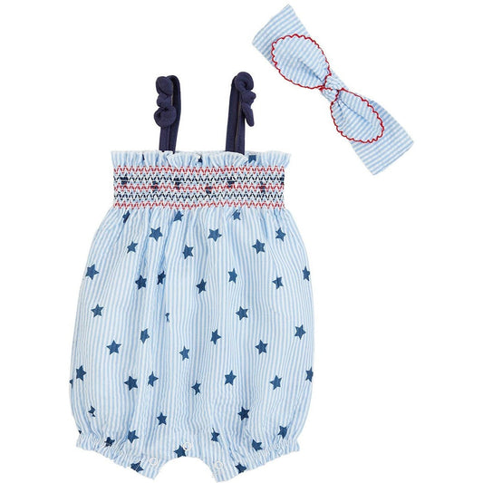 Mud Pie Star Romper & Headband Set
