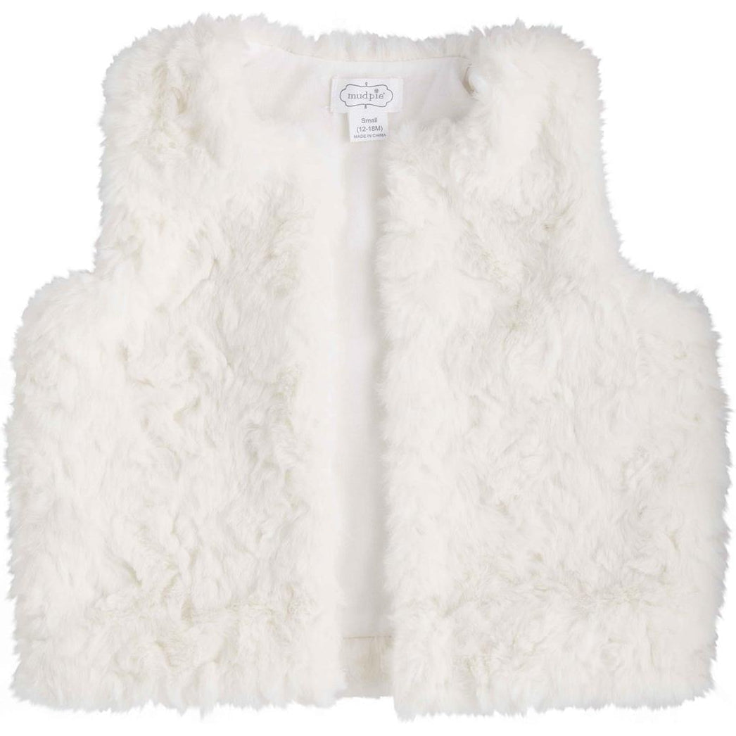 Mud Pie Ivory Fur Vest