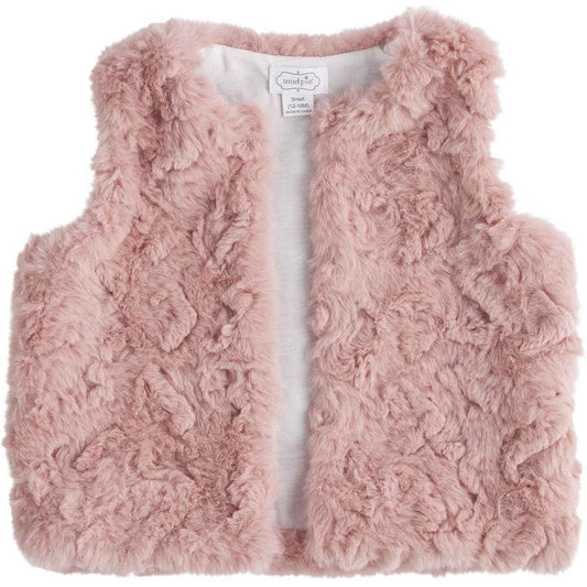 Mud Pie Pink Fur Vest