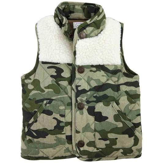 Mud Pie Camo Sherpa Vest
