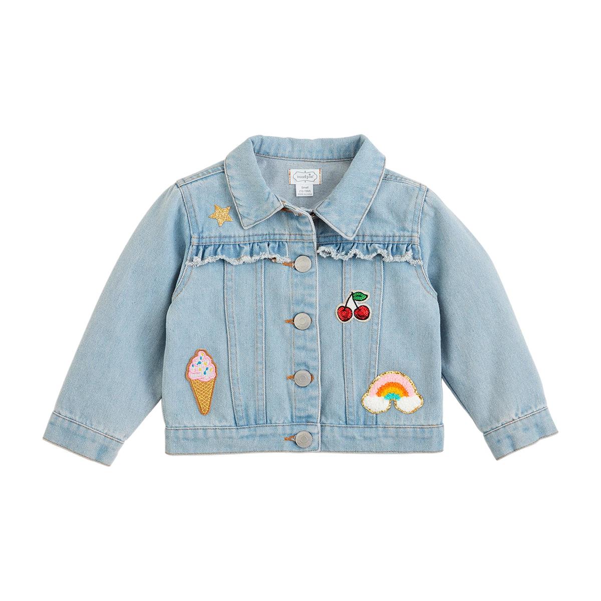 Mud Pie Denim Ruffle Patch Jacket