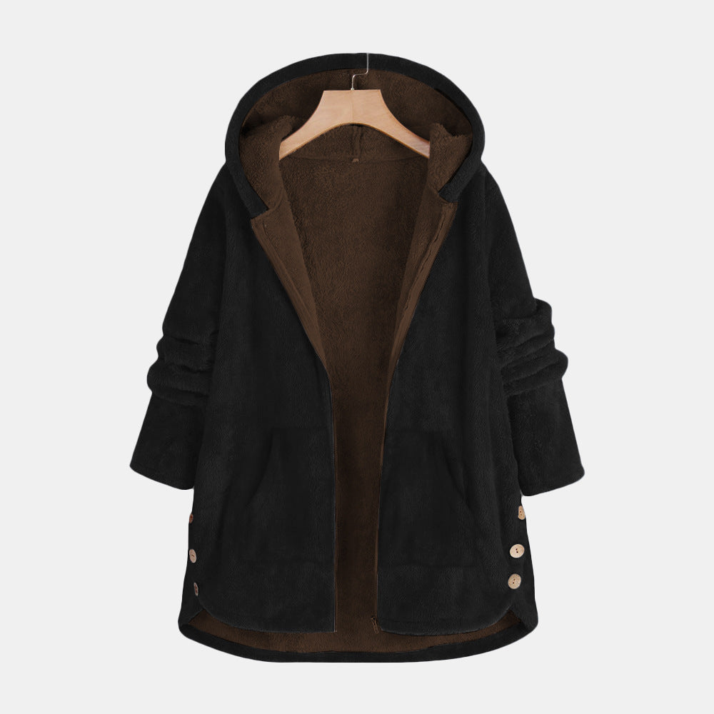 Long Sleeve Loose Fleece Warm Fashion Jacket