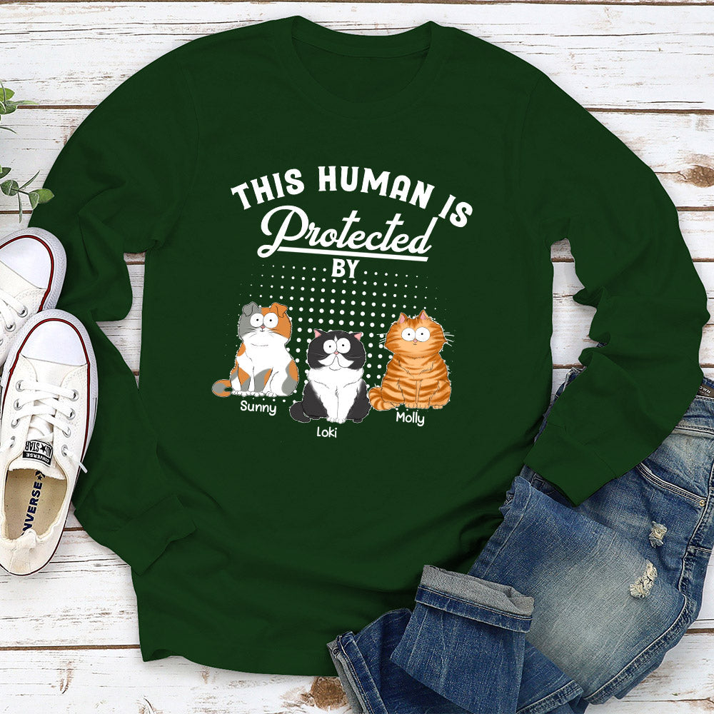 Protected By My Pet - Personalized Custom Long Sleeve T-shirt