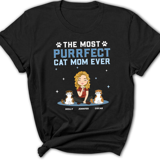The Most Purrfect Cat Dad Ever - Personalized Custom Women's T-shirt