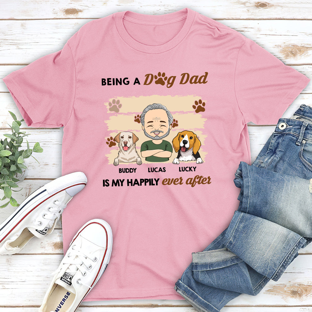 Being A Happy Dog Dad - Personalized Custom Unisex T-shirt