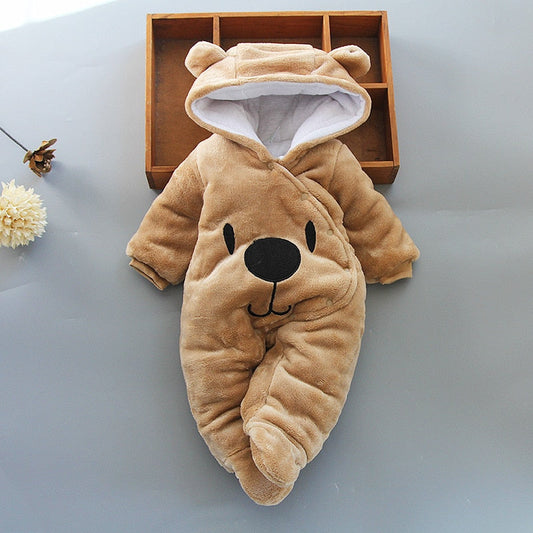 Snuggly Fleece Baby Hooded Romper