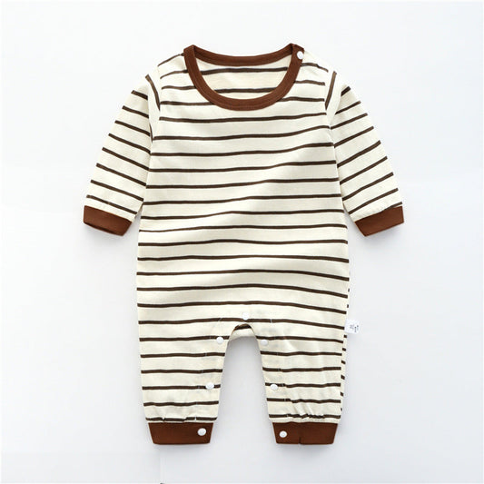Baby Jumpsuit Spring And Autumn Cotton Baby Romper Romper Long-Sleeved Thin Spring Baby Clothes Bag Fart Clothes Spring Clothes