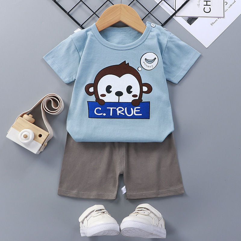 Children's Short-Sleeved Cotton Suit
