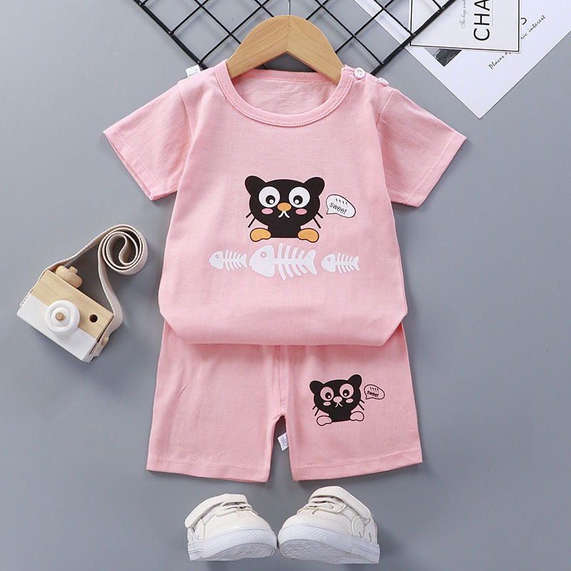 Children's Short-Sleeved Cotton Suit