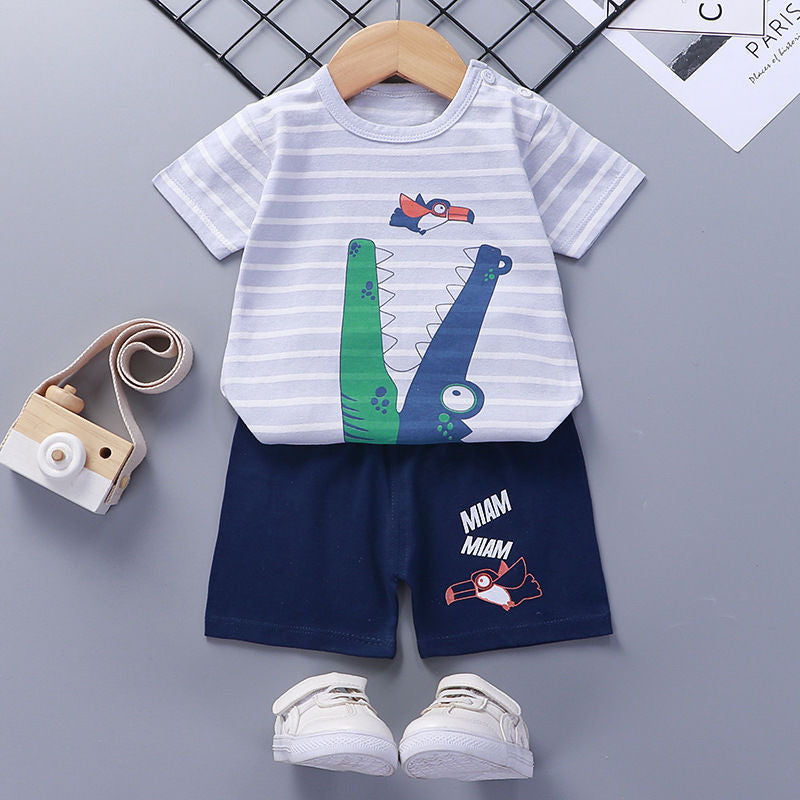 Children's Short-Sleeved Cotton Suit