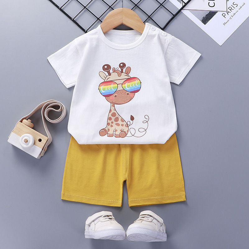 Children's Short-Sleeved Cotton Suit