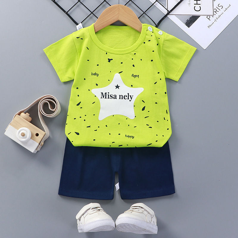 Children's Short-Sleeved Cotton Suit