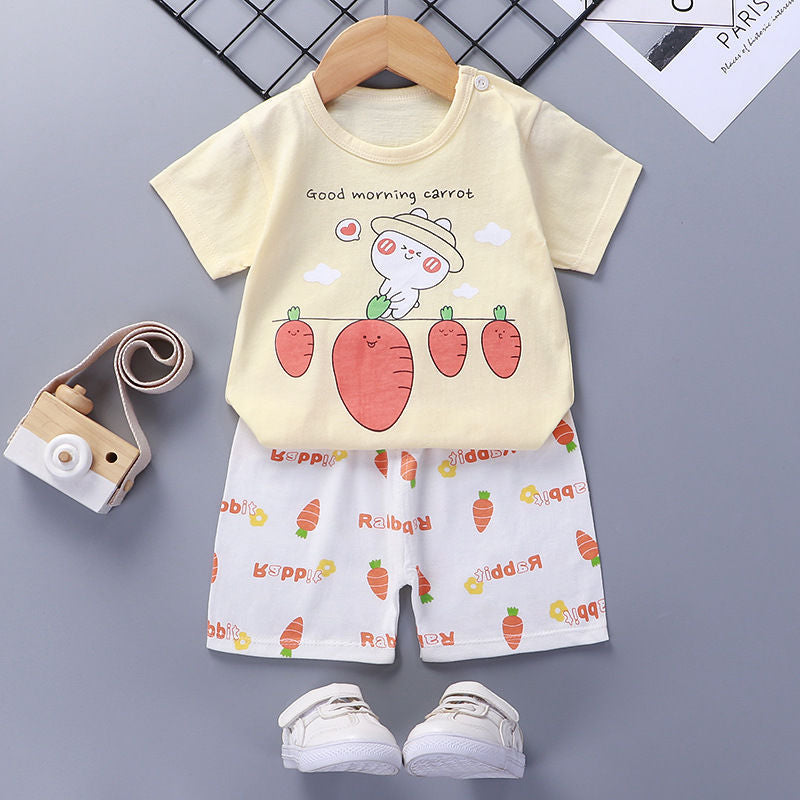 Children's Short-Sleeved Cotton Suit