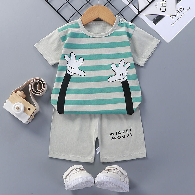 Children's Short-Sleeved Cotton Suit