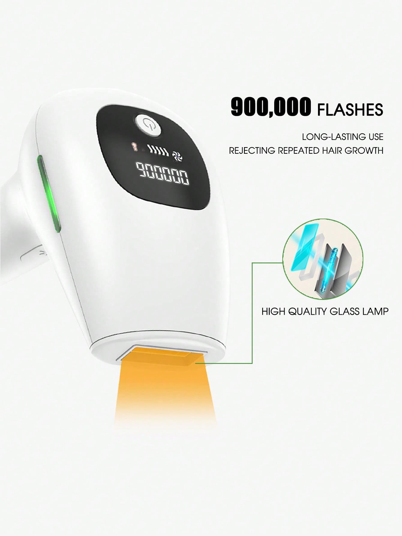 1pc White Plug Powered Epilator 999,999 Flashes Hair Removal Device for Women Bikinis A8X201-2