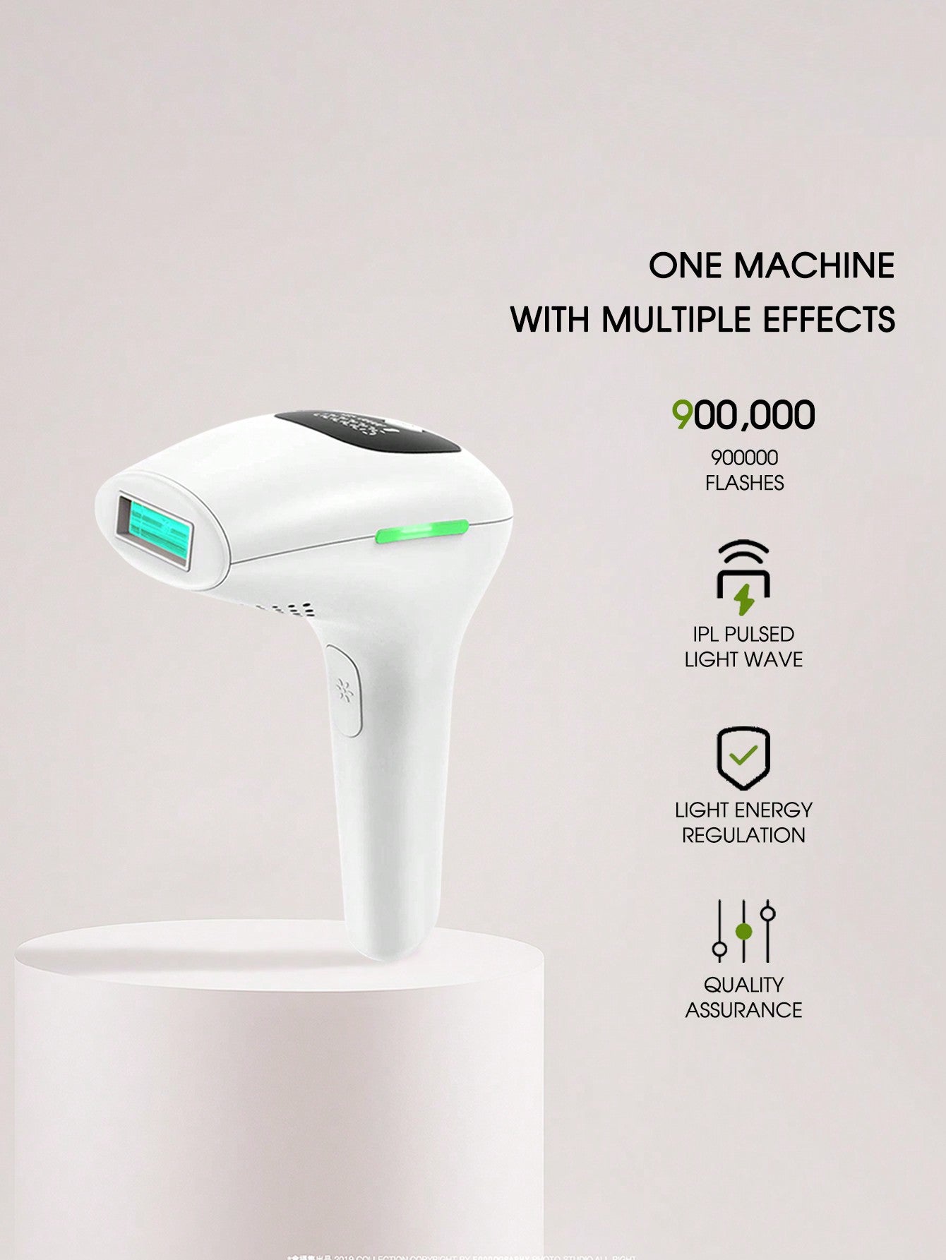 1pc White Plug Powered Epilator 999,999 Flashes Hair Removal Device for Women Bikinis A8X201-2