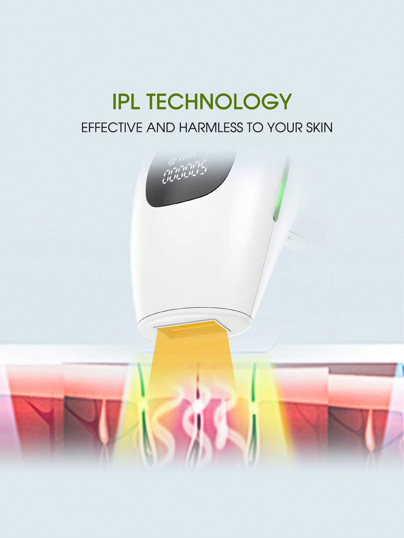 1pc White Plug Powered Epilator 999,999 Flashes Hair Removal Device for Women Bikinis A8X201-2