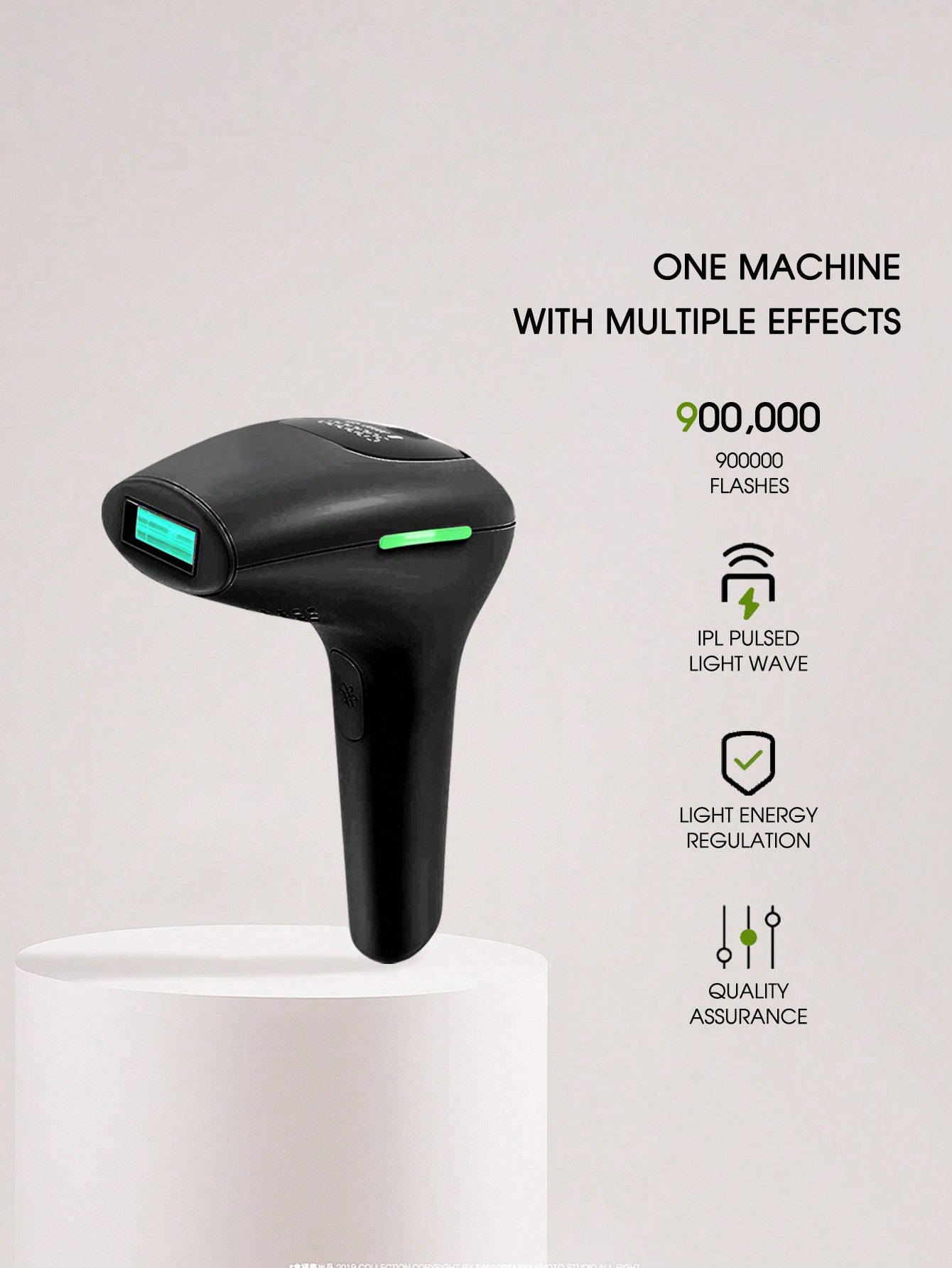 1pc Black Plug Powered Epilator 999,999 Flashes Hair Removal Device for Women Body A8X202-2