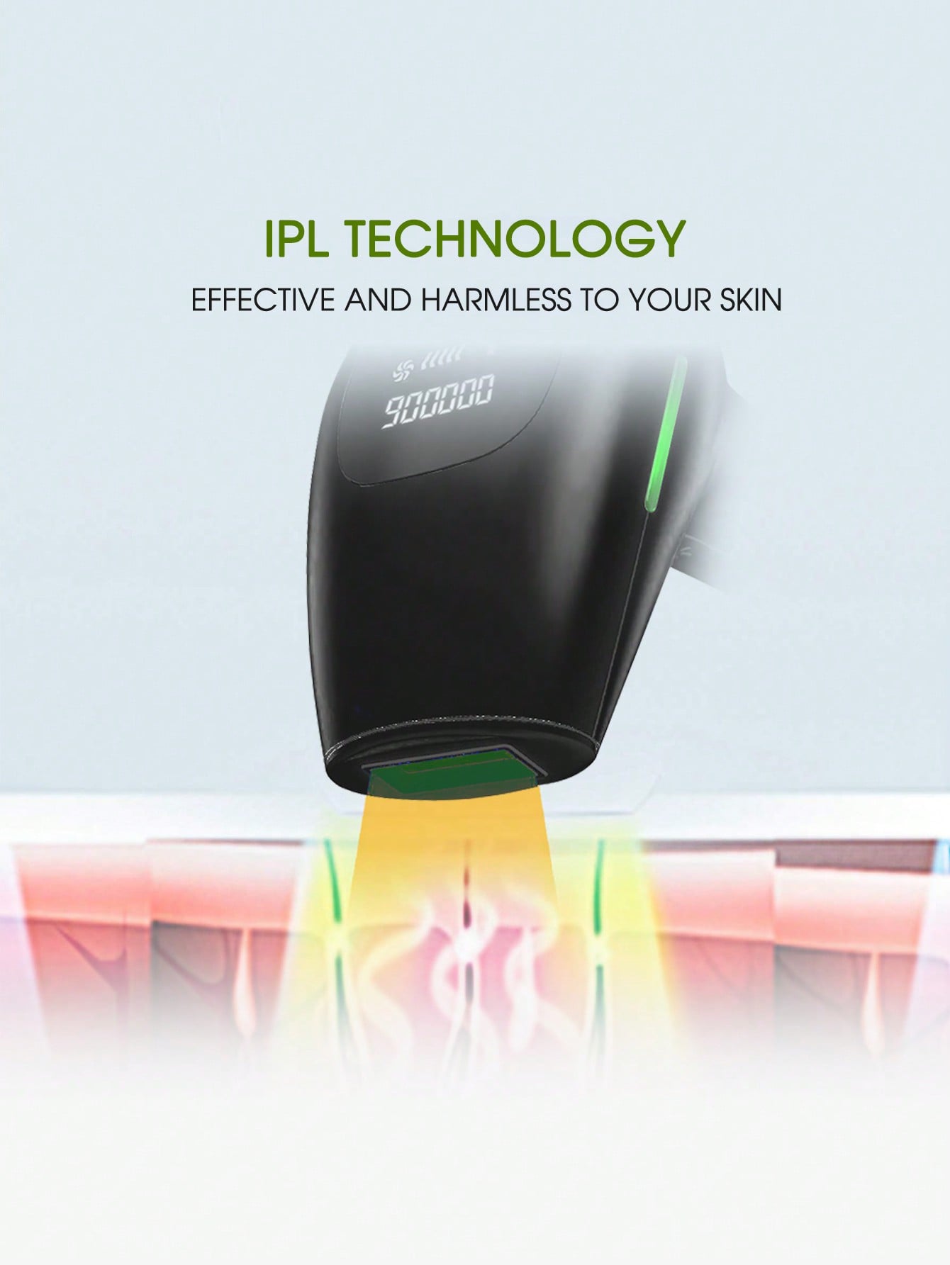 1pc Black Plug Powered Epilator 999,999 Flashes Hair Removal Device for Women Body A8X202-2