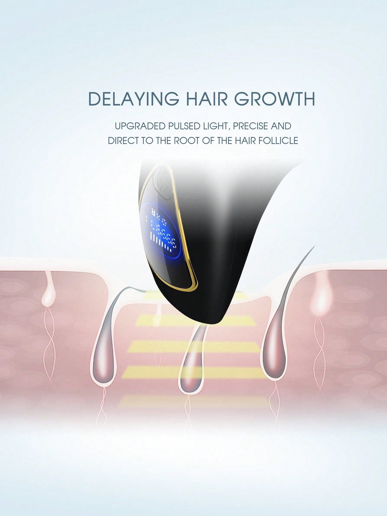 1pc Black Plug Powered Epilator 990,000 Flashes Hair Removal Device for Women Bikinis A8A201-2