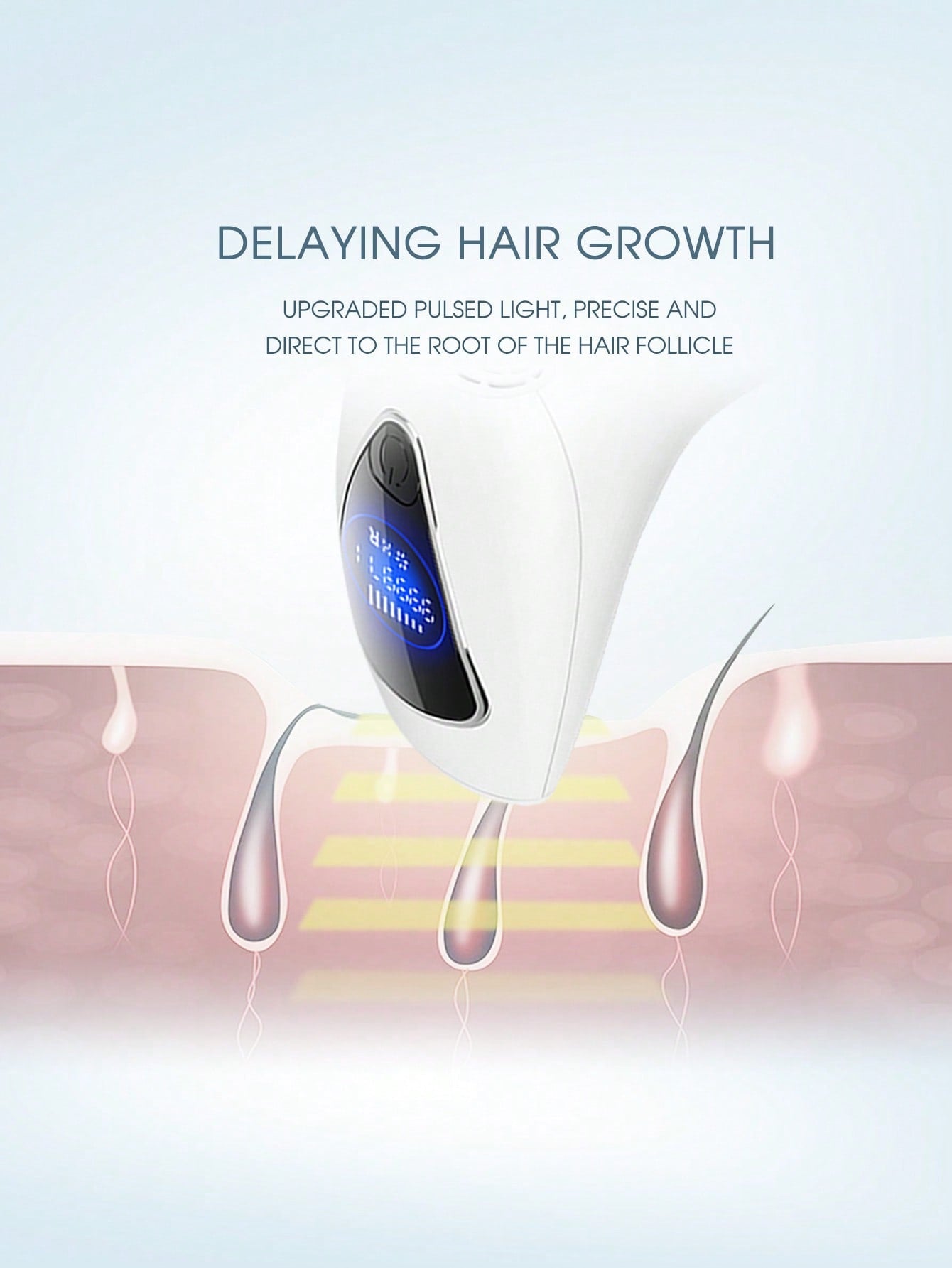 1pc White Plug Powered Epilator 990,000 Flashes Hair Removal Device for Women Body A8A202-2