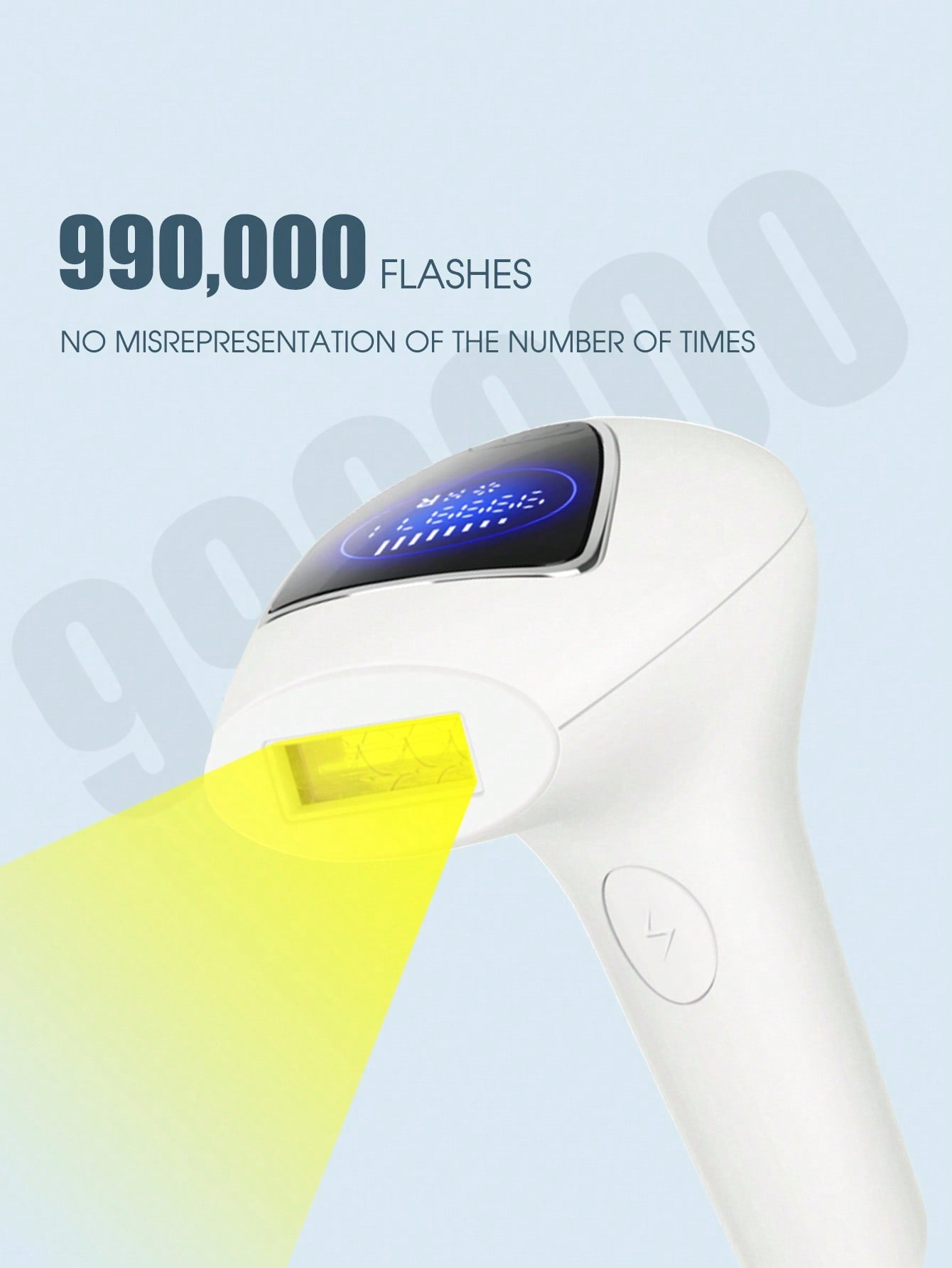 1pc White Plug Powered Epilator 990,000 Flashes Hair Removal Device for Women Body A8A202-2