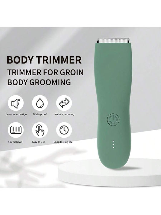1pc 800mah Usb Rechargeable Electric Hair Trimmer, Body Hair Removal, Waterproof, Ceramic Blade, Safe & Silent For Men's Shaving, Wet & Dry Use