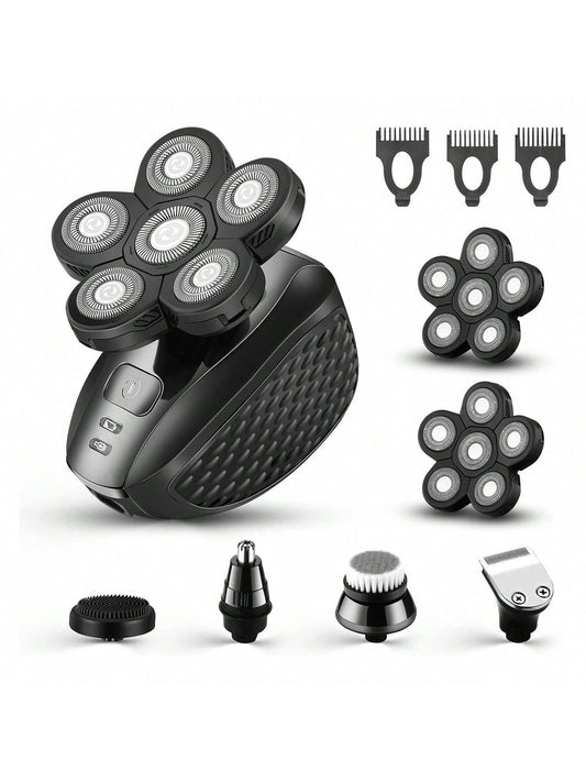 YONGSTYLE 6D Electric Shaver for Bald Men 7 in 1 Professional Mens Razors Head Shavers Waterproof Bald Shaver Rechargeable Shavers Wet & Dry Bald Shaving Grooming Cordless Balding Razor for Men