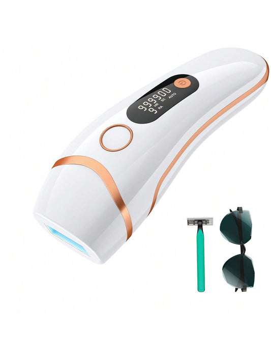 1pc White Household Depilator With 9 Levels Of Intensity, Automatic And Manual Working Modes