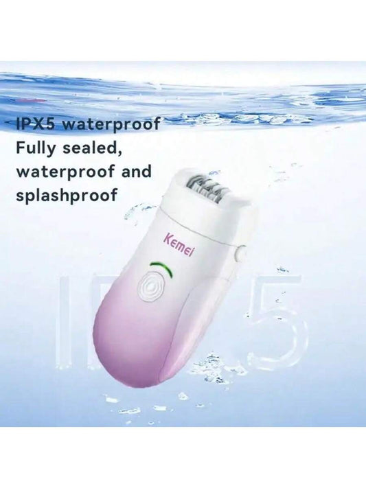 Kemei Bikini Trimmer Lady Electric Hair Removal Machine Km-908b, Women'S Body Shaver, Washable & Usb Rechargeable, Multifunctional Foot Grinding Hair Removal Device