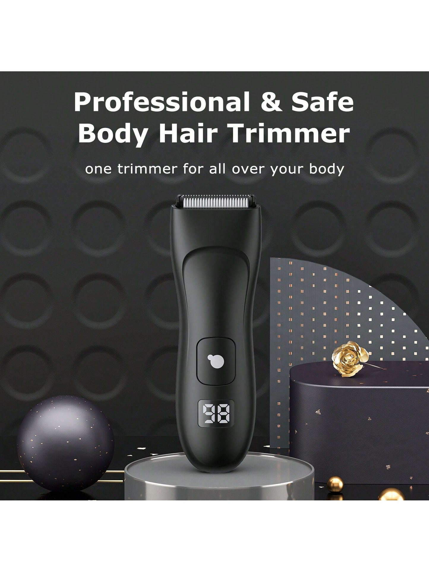 Professional Groin&Body Manscape Trimmer For Men, Electric Ball Shaver Replaceable Ceramic Blade Groomer, Pubic Grooming Clipper Male Razor Fully Waterproof Bikini Trimmer For Women, Best Gifts For Love, Mens Grooming Kit SMT030