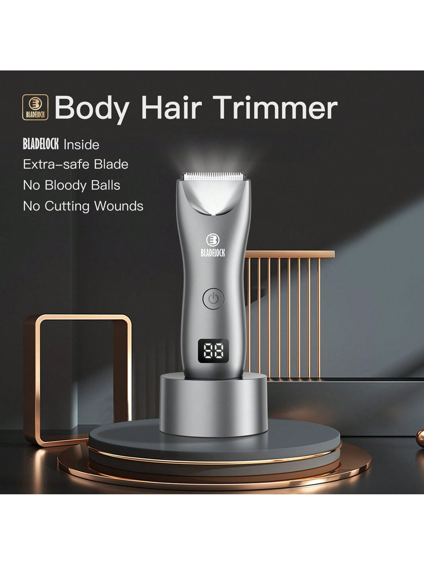 Professional Groin&Body Manscape Trimmer For Men, Electric Ball Shaver Replaceable Ceramic Blade Groomer, Pubic Grooming Clipper Male Razor Fully Waterproof Bikini Trimmer For Women, Best Gifts For Love, Mens Grooming Kit SMT033GY