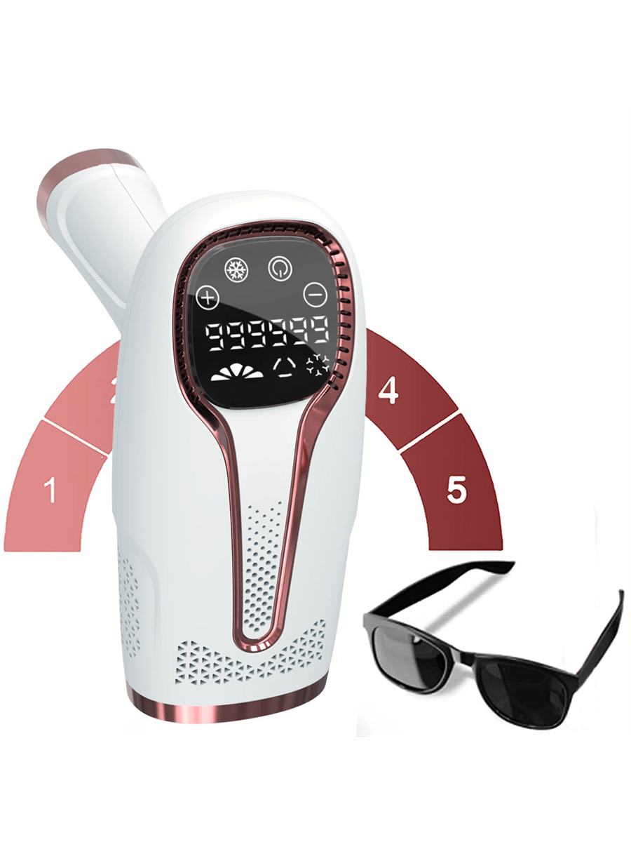 Painless Epilator,Laser Hair Removal Device, IPL Hair Removal For Women And Men, 3-In-1 At-Home Permanent Hair Removal Device 5 Levels Upgraded 999990 Flashes Hair Remover For Whole Body Armpits Back Legs Arms Face Bikini Line, Corded,Reduce Hair