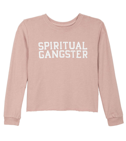 Spiritual Gangster Kids Girls SG Varsity Crop Yoga Sweatshirt
