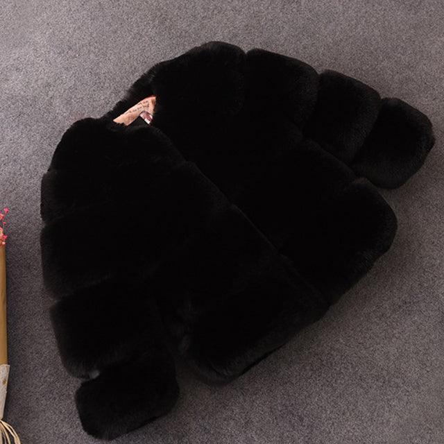 Snowy Elegance Children's Fur Coat