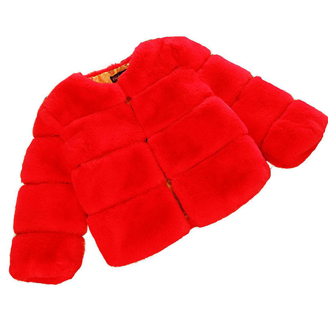 Snowy Elegance Children's Fur Coat